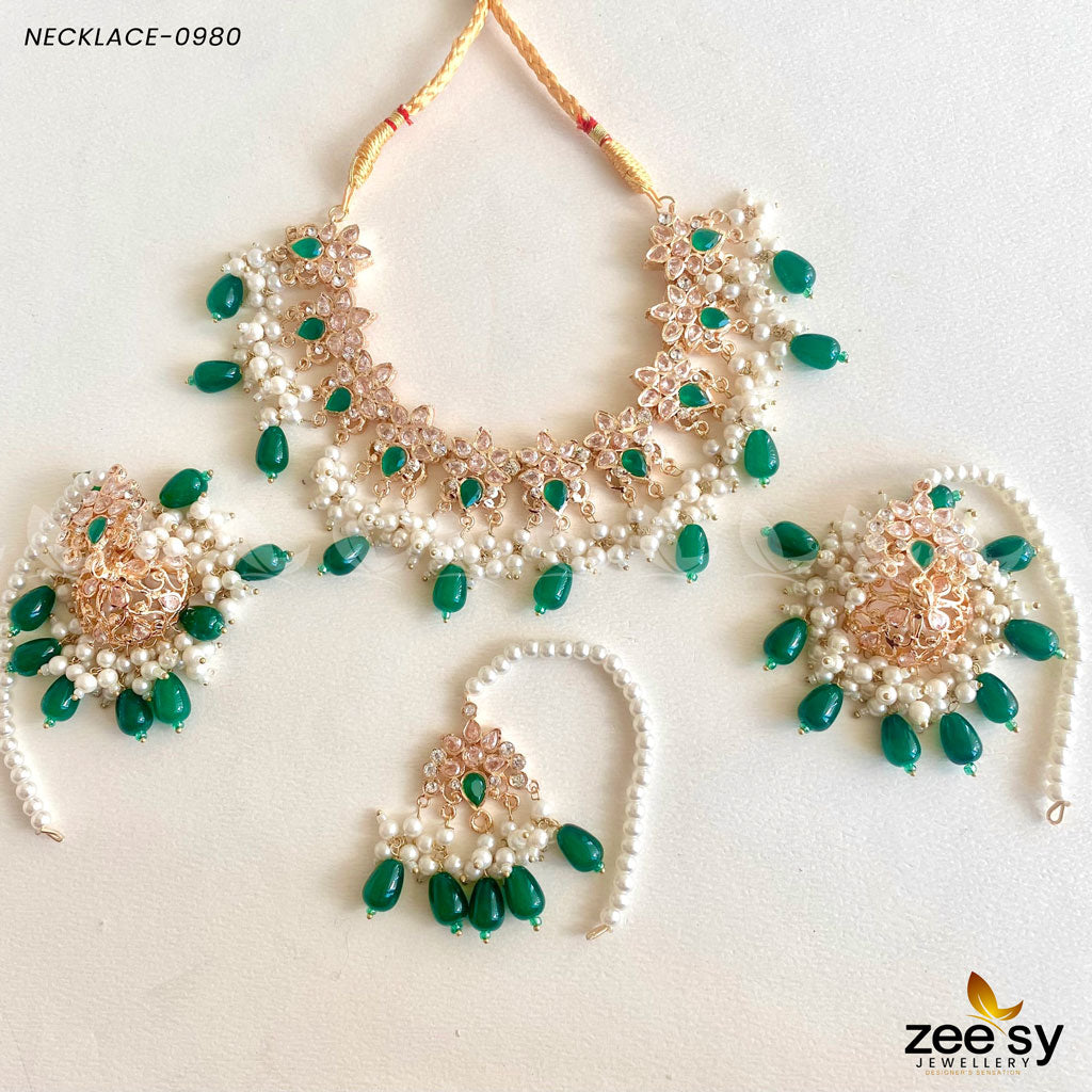 Necklace-0980 -  Zeesy Necklace Sets - Original Designer Dress - House of Maryam