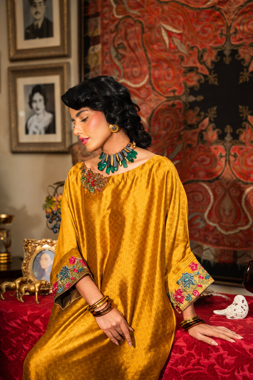 Nilofer Shahid | Aatish the Fire Within | Sunehri (1pc) €“ Aatish The Fire within -  Nilofer Shahid Ladies Clothes - Original Designer Dress - House of Maryam