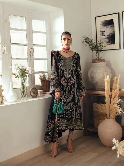 Gulaal | Embroidered Chiffon 23 | NOIR GL-EC-23V1-06 -  Gulaal Formal - Original Designer Dress - House of Maryam