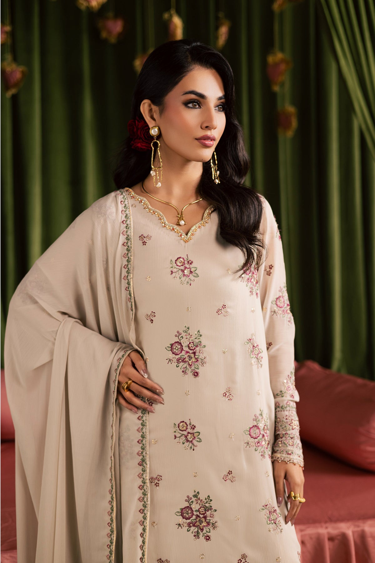 Batik | Gulmohar Festive Eid Edit 26' | Nur Fasana 3Pc, image 11