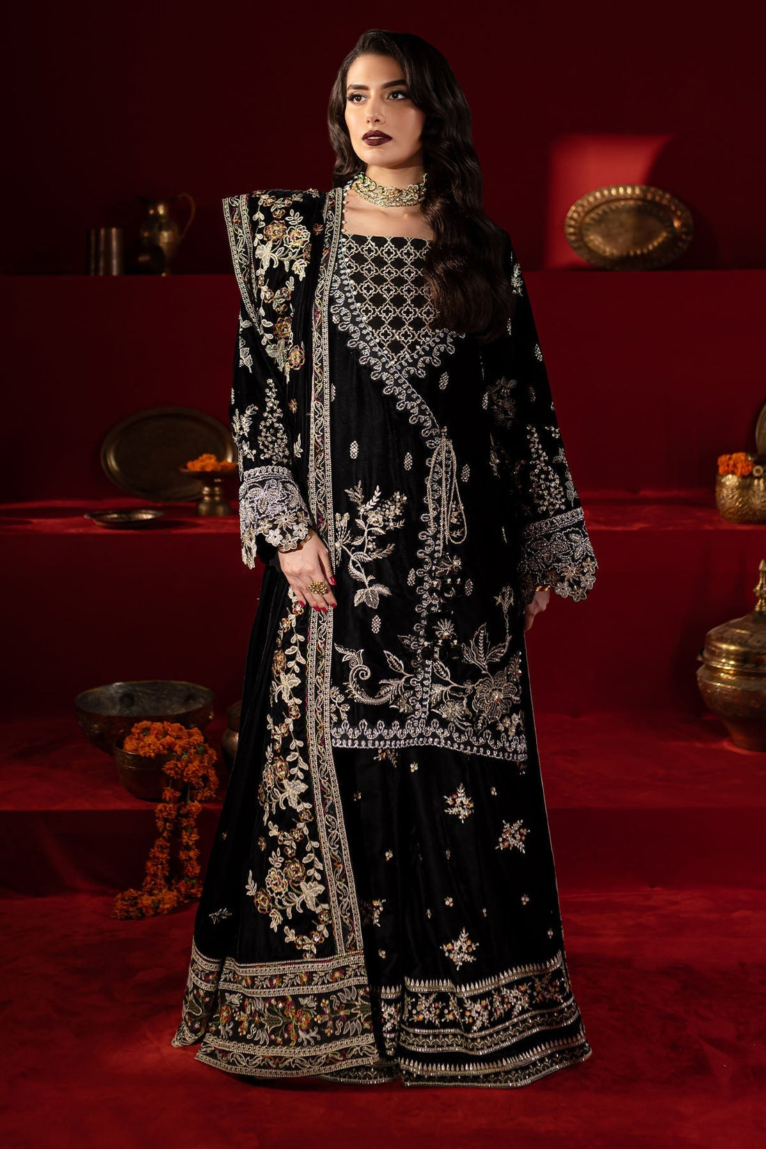 Nureh | Maya Velvet | NW-92 by Designer Nureh - House of Maryam - Pakistani Designer Ethnic Wear in {{ shop.shopifyCountryName }}