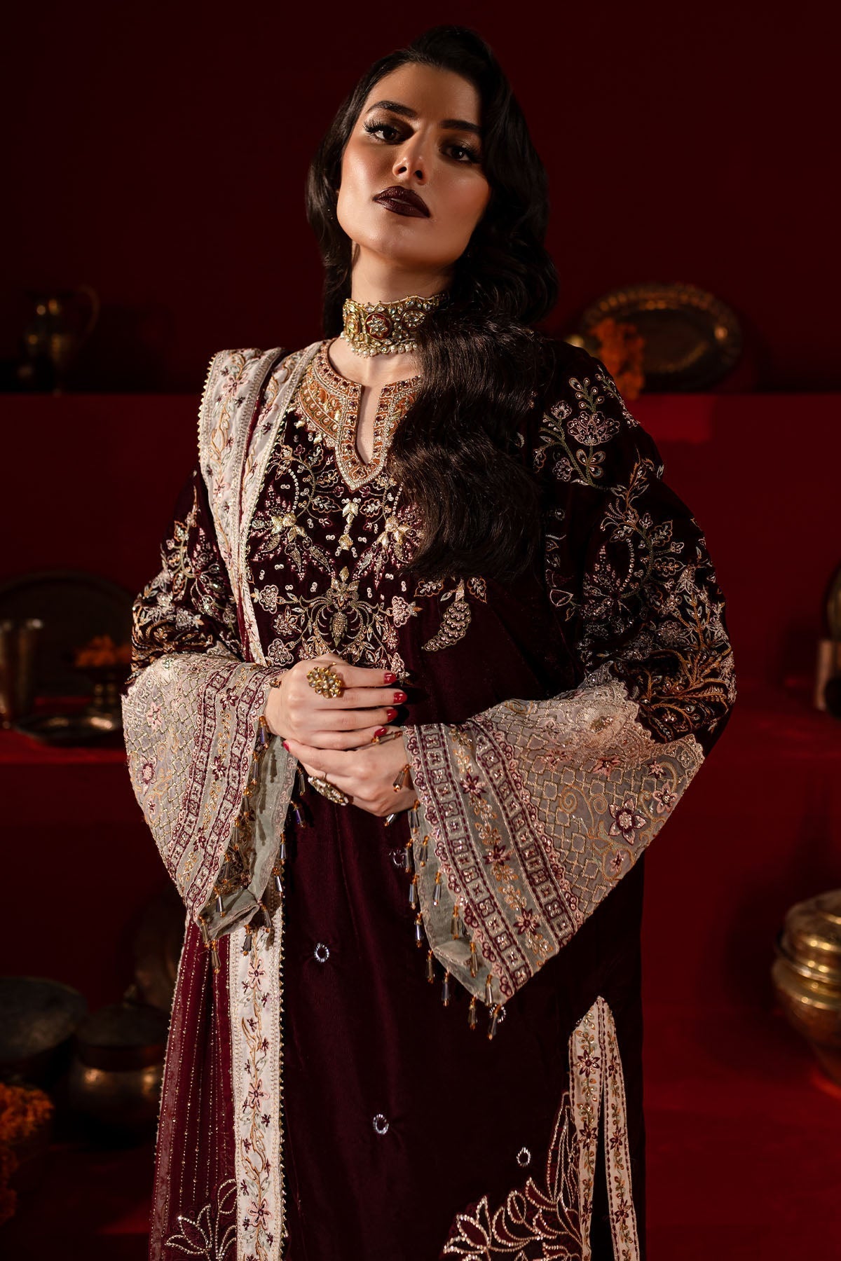 Nureh | Maya Velvet |  NW-89 -  Nureh Ladies Clothes - Original Designer Dress - House of Maryam