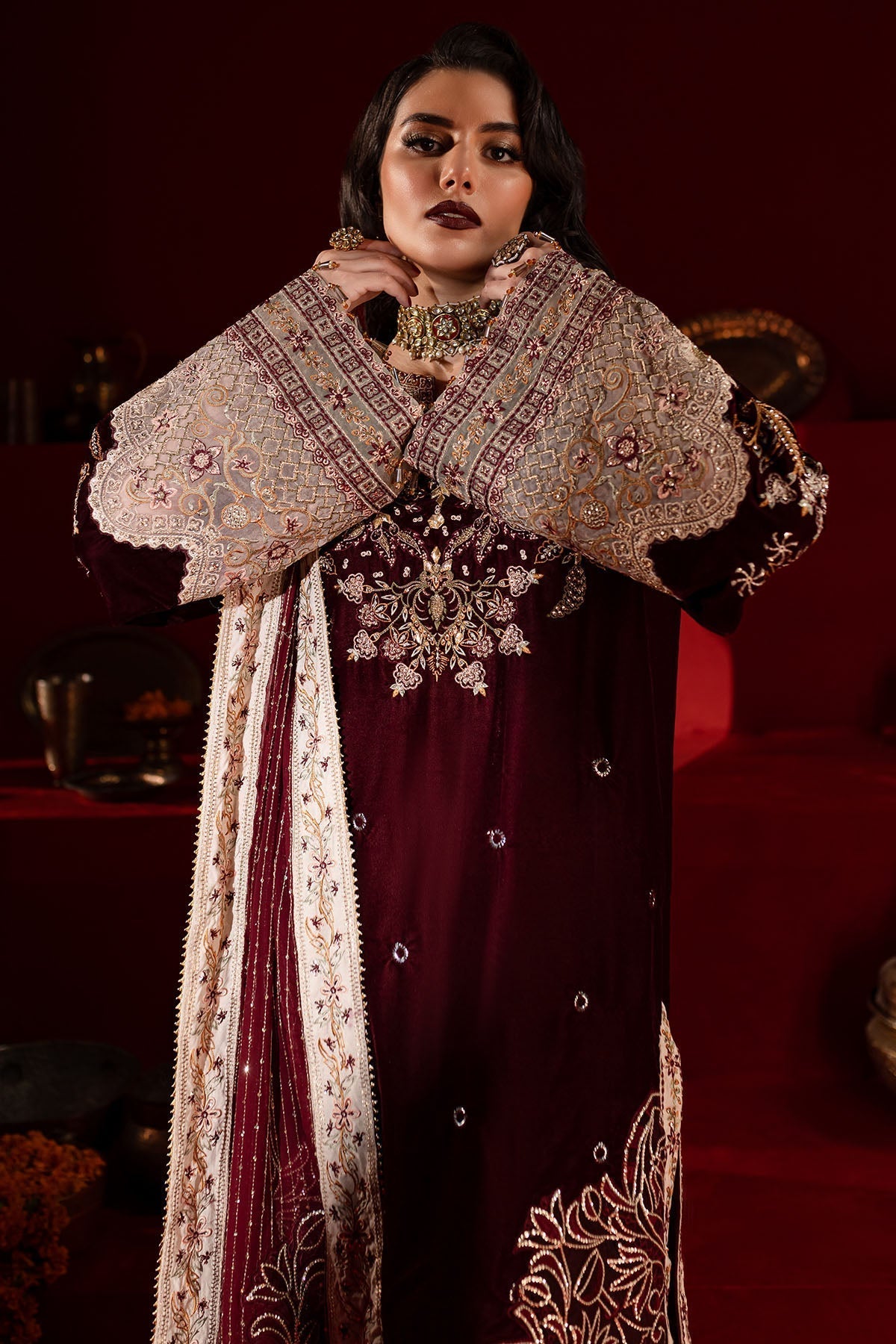 Nureh | Maya Velvet |  NW-89 -  Nureh Ladies Clothes - Original Designer Dress - House of Maryam