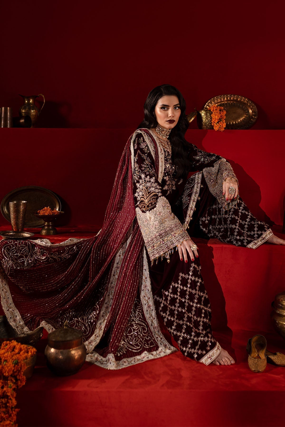 Nureh | Maya Velvet |  NW-89 -  Nureh Ladies Clothes - Original Designer Dress - House of Maryam