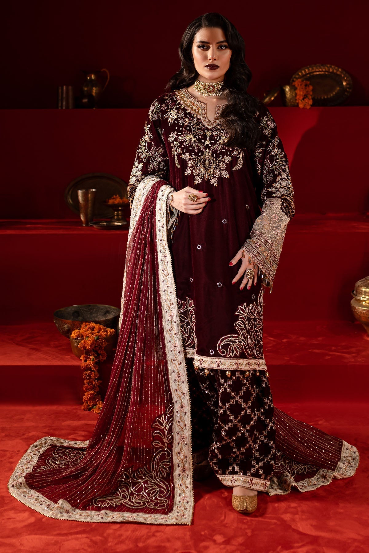 Nureh | Maya Velvet |  NW-89 -  Nureh Ladies Clothes - Original Designer Dress - House of Maryam