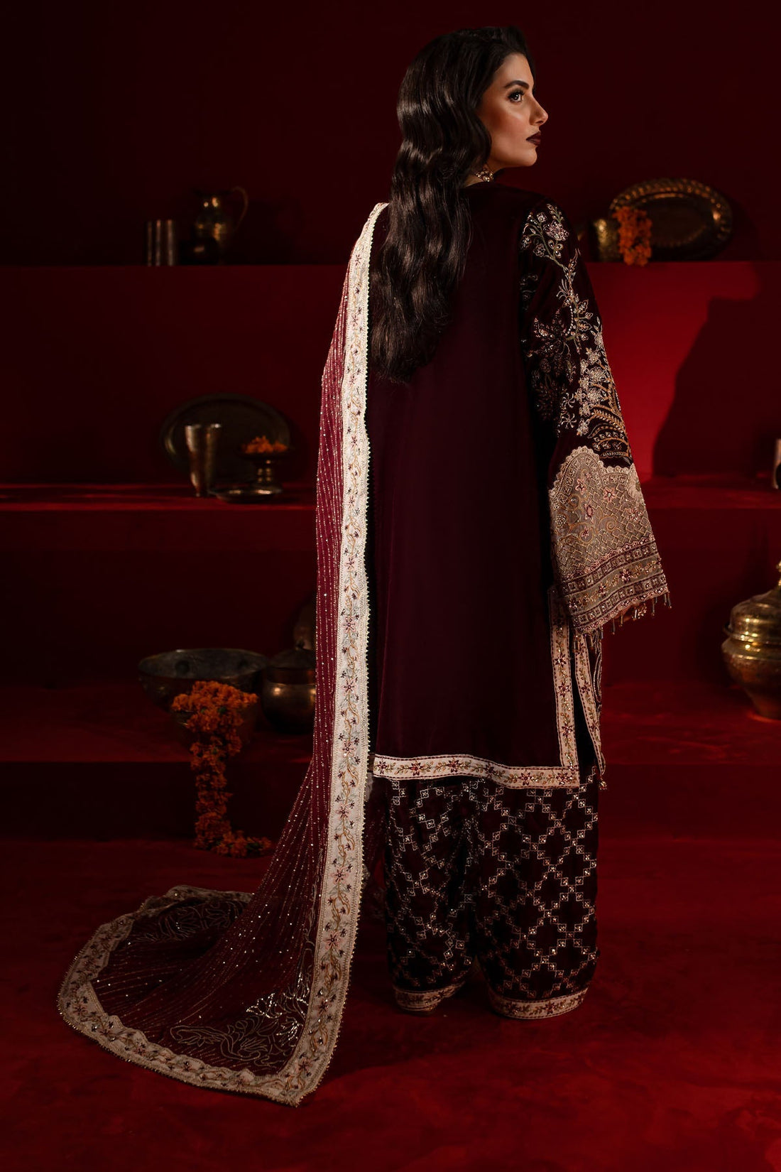 Nureh | Maya Velvet | NW-89 by Designer Nureh - House of Maryam - Pakistani Designer Ethnic Wear in {{ shop.shopifyCountryName }}