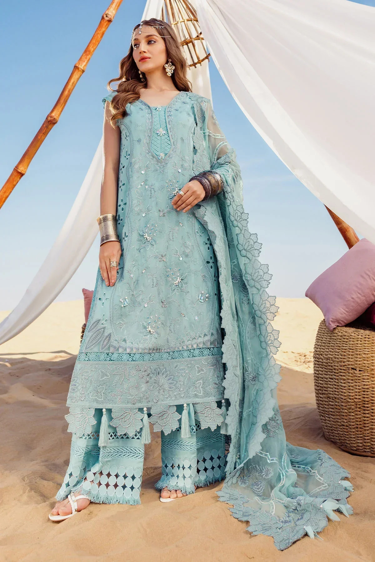 Nureh | Sehra Swiss Voil Lawn | AROOSH - NE-76 -  Nureh Luxury - Original Designer Dress - House of Maryam