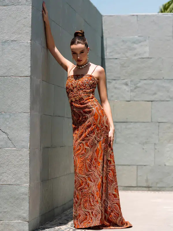 Epoque | Ciel Luxury Couture | Ochre -  Epoque Formal - Original Designer Dress - House of Maryam