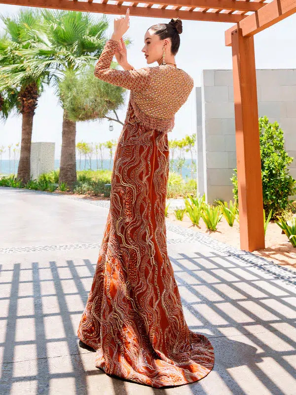 Epoque | Ciel Luxury Couture | Ochre -  Epoque Formal - Original Designer Dress - House of Maryam