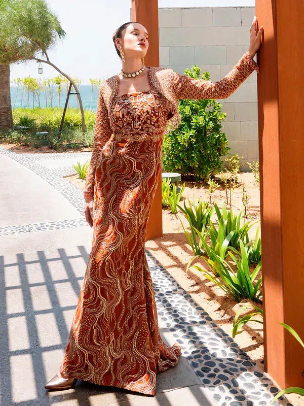 Epoque | Ciel Luxury Couture | Ochre -  Epoque Formal - Original Designer Dress - House of Maryam