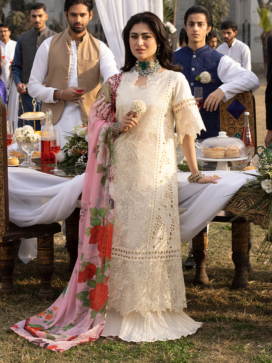 Mahnur | Mahrukh Luxury Lawn 24 | OPAL -  Mahnur Luxury - Original Designer Dress - House of Maryam