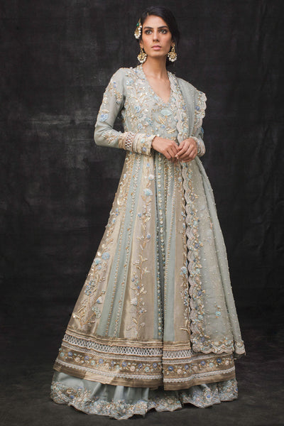 Nida Azwer | Sanaii | Uf-0120-Br-A-24-Old Blue -  Nida Azwer Bridals - Original Designer Dress - House of Maryam