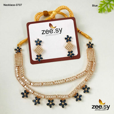 Party Wear Necklace-0707 -  Zeesy Necklace Sets - Original Designer Dress - House of Maryam