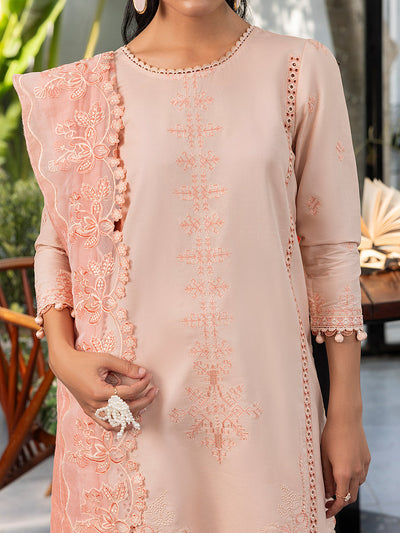 Izel | Meadow Muse Embroidered Lawn 25 | PEACHLIGHT -  Izel Ladies Clothes - Original Designer Dress - House of Maryam