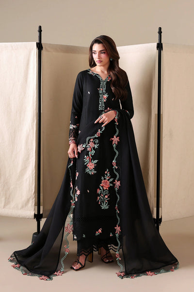 Azure | Luxury Lawn 26 | Black Peony