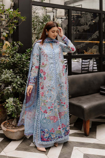 Afrozeh Presta aqua embroidered lawn suit, photo 6