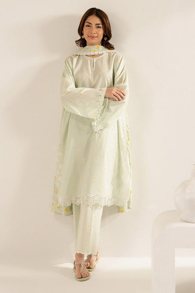 Cross Stitch | Basic Pret | Pastel Floret-3PC (Shirt, Trouser & Dupatta)