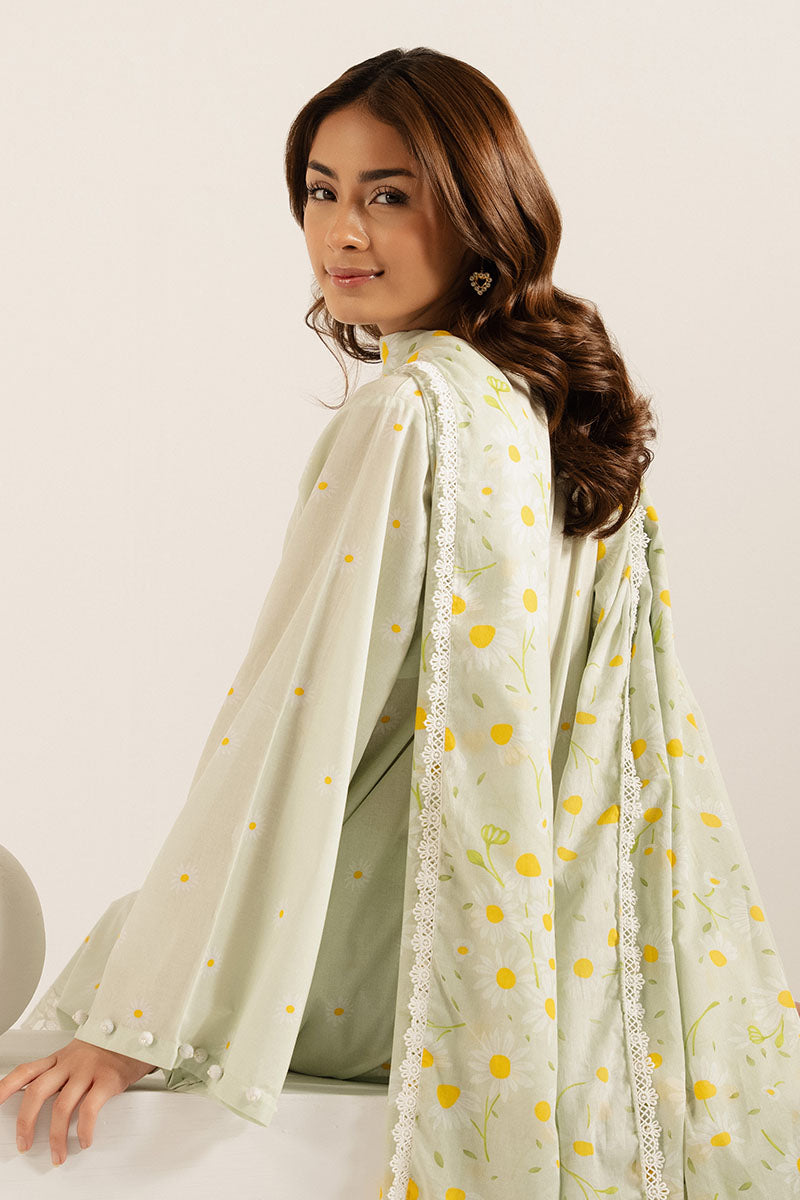 Cross Stitch | Basic Pret | Pastel Floret-3PC (Shirt, Trouser & Dupatta), image 4