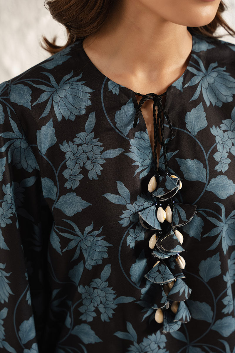 Cross Stitch | Basic Pret | Black Charm Printed Lawn Shirt-4
