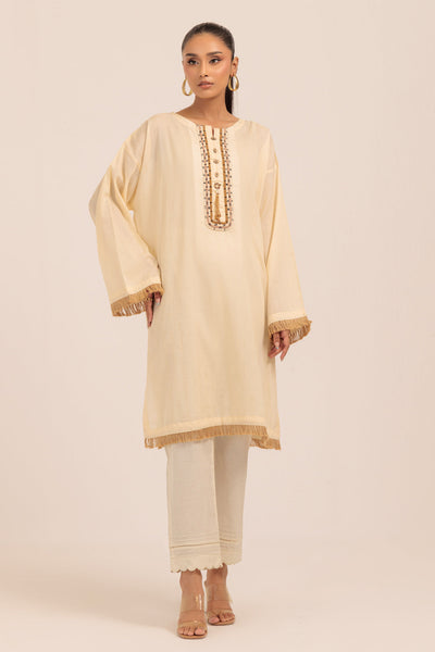 Bonanza Satrangi | Beige Jacquard 1 Piece (PWS1241P01) -  Bonanza Satrangi Ready To Wear - Original Designer Dress - House of Maryam