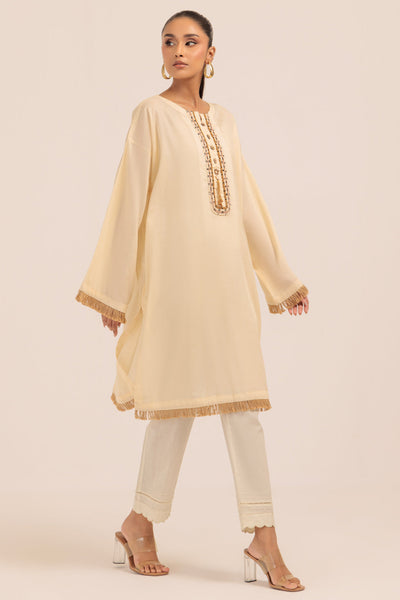 Bonanza Satrangi | Beige Jacquard 1 Piece (PWS1241P01) -  Bonanza Satrangi Ready To Wear - Original Designer Dress - House of Maryam