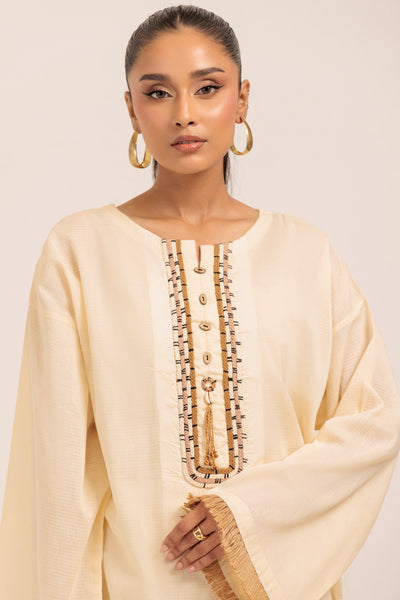 Bonanza Satrangi | Beige Jacquard 1 Piece (PWS1241P01) -  Bonanza Satrangi Ready To Wear - Original Designer Dress - House of Maryam