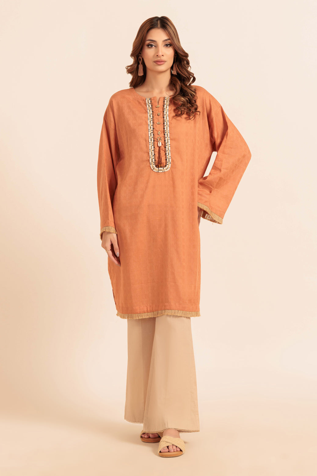 Bonanza Satrangi | Brown Cambric 1 Piece (PWS1241P02) -  Bonanza Satrangi Ready To Wear - Original Designer Dress - House of Maryam