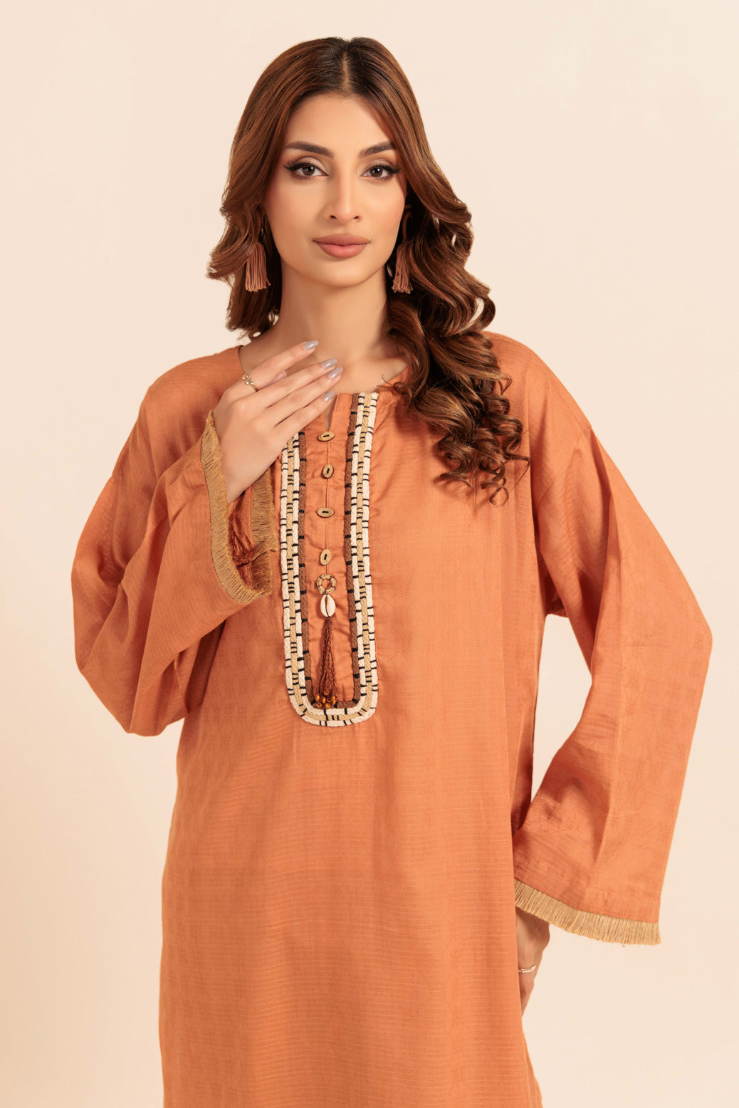 Bonanza Satrangi | Brown Cambric 1 Piece (PWS1241P02) -  Bonanza Satrangi Ready To Wear - Original Designer Dress - House of Maryam