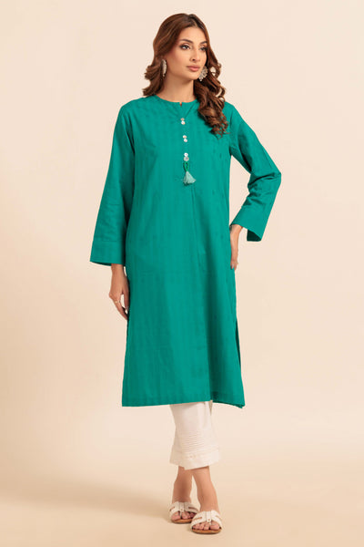 Bonanza Satrangi | Teal Jacquard 1 Piece (PWS1241P06) -  Bonanza Satrangi Ready To Wear - Original Designer Dress - House of Maryam