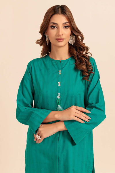 Bonanza Satrangi | Teal Jacquard 1 Piece (PWS1241P06) -  Bonanza Satrangi Ready To Wear - Original Designer Dress - House of Maryam