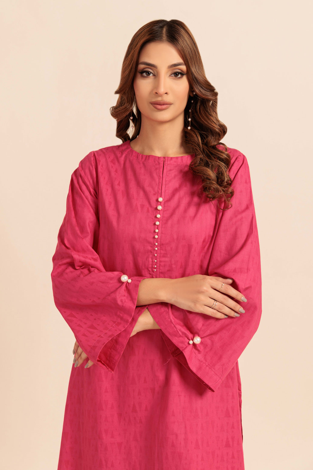 Bonanza Satrangi | Pink Jacquard 1 Piece (PWS1241P07) -  Bonanza Satrangi Ready To Wear - Original Designer Dress - House of Maryam