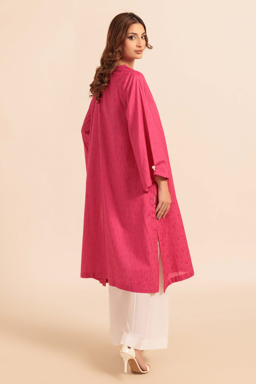 Bonanza Satrangi | Pink Jacquard 1 Piece (PWS1241P07) -  Bonanza Satrangi Ready To Wear - Original Designer Dress - House of Maryam