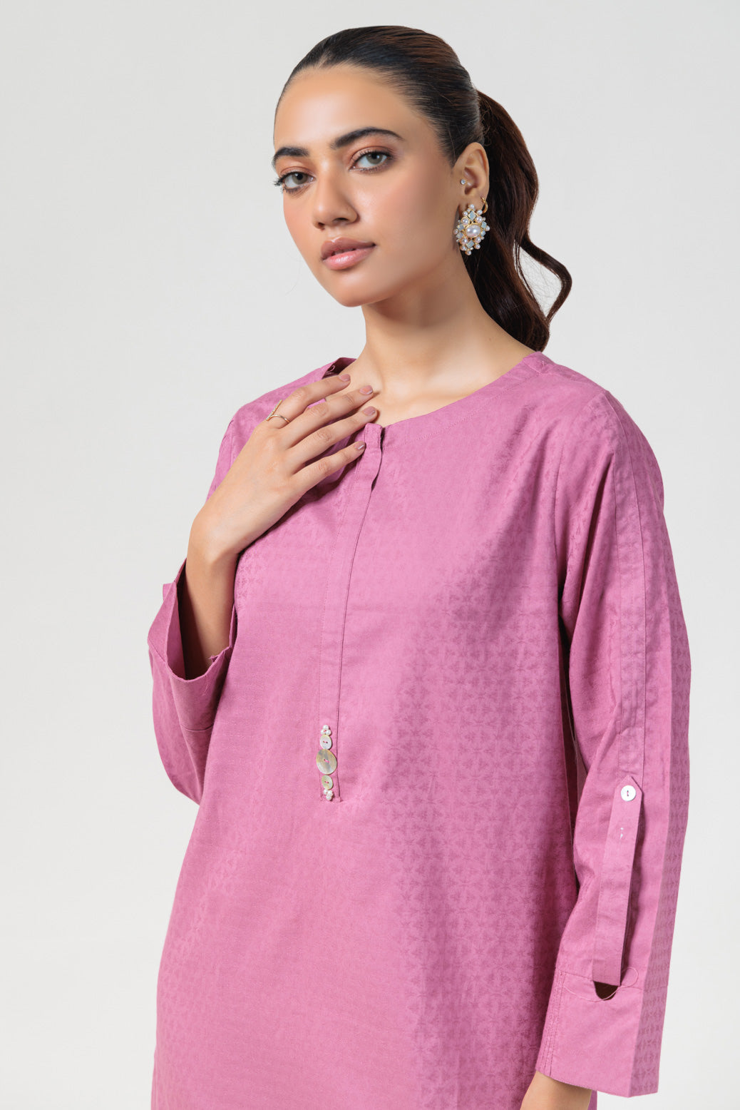 Bonanza Satrangi | Pink Jacquard 1 Piece (PWS1241P10) -  Bonanza Satrangi Ready To Wear - Original Designer Dress - House of Maryam