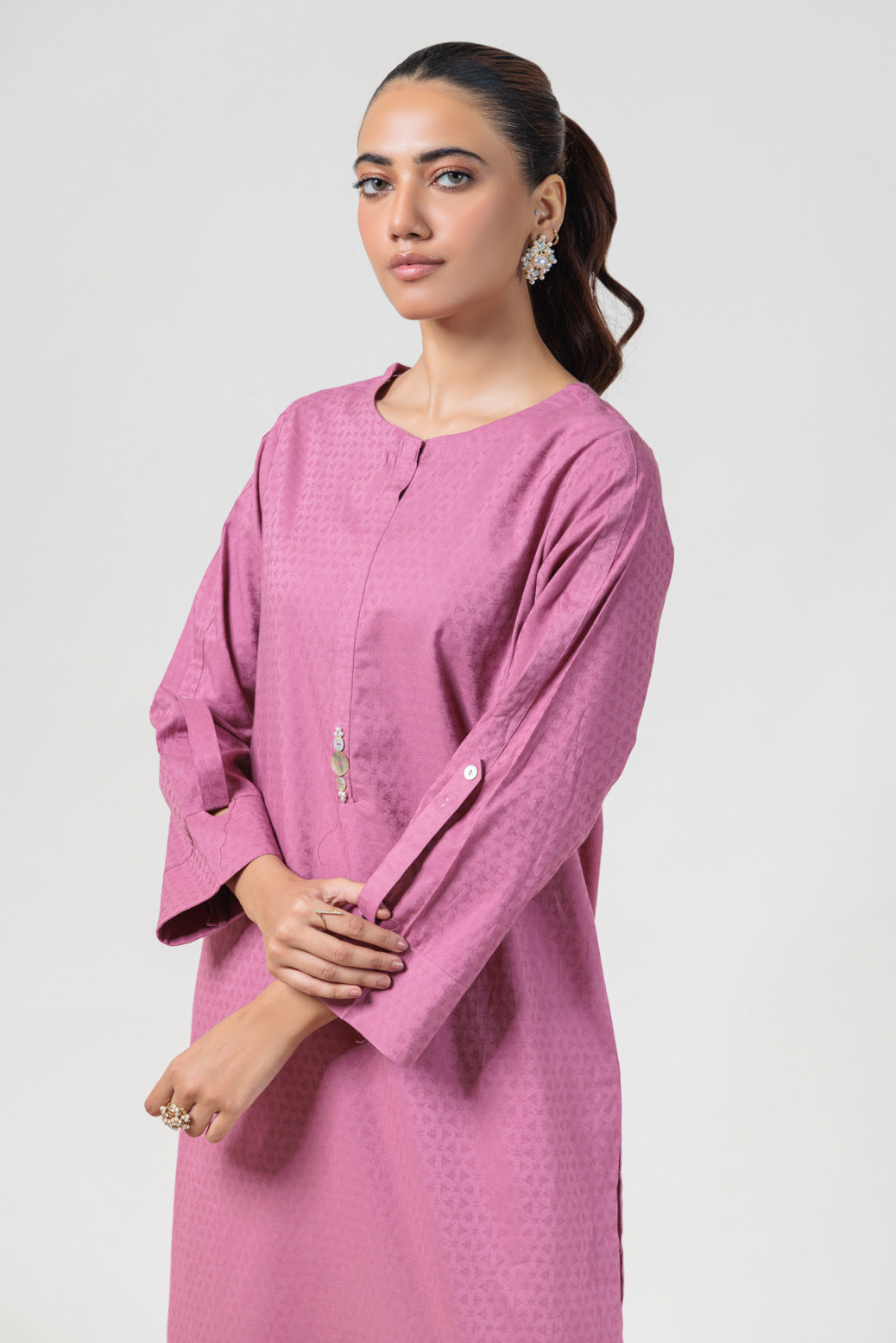 Bonanza Satrangi | Pink Jacquard 1 Piece (PWS1241P10) -  Bonanza Satrangi Ready To Wear - Original Designer Dress - House of Maryam