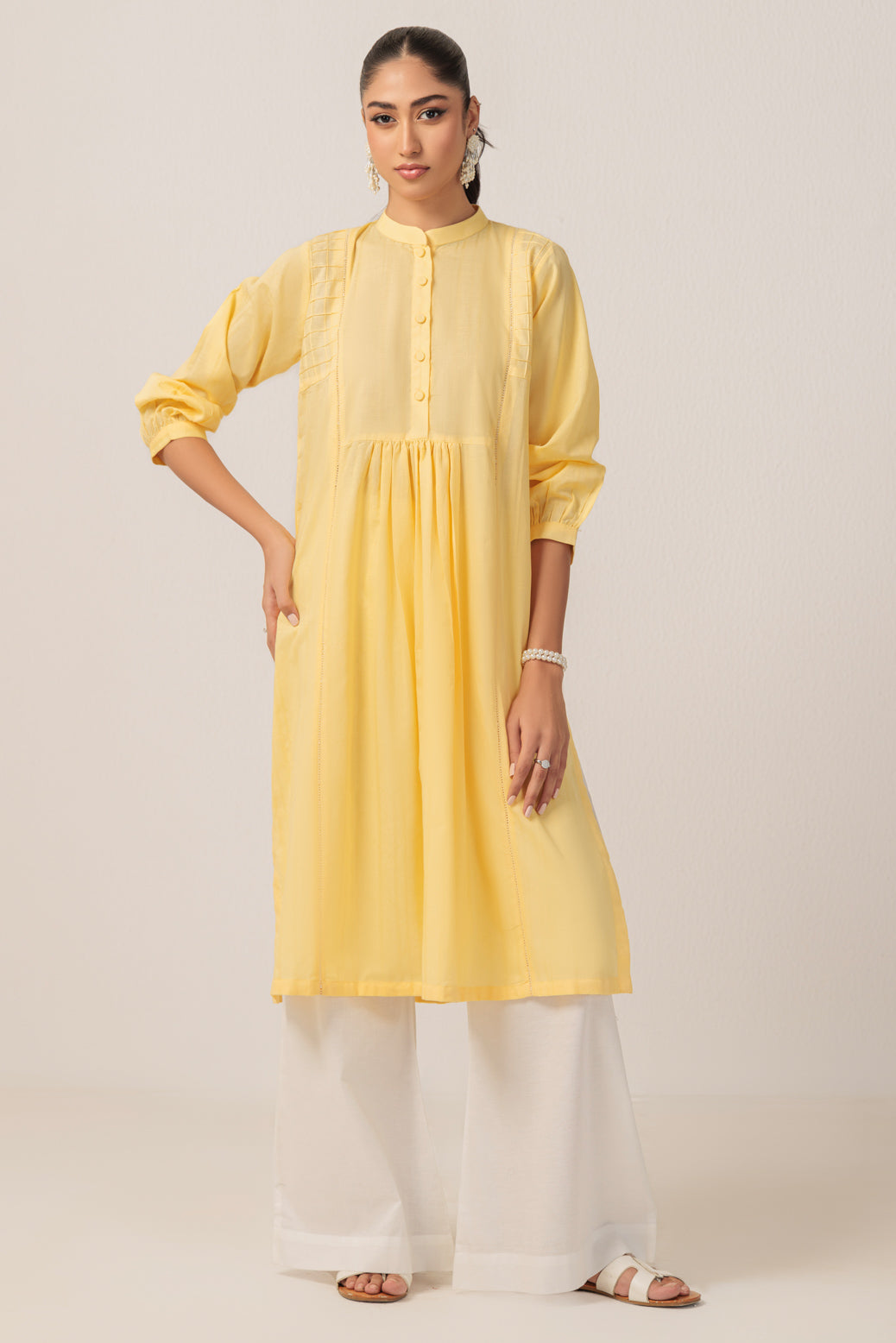 Bonanza Satrangi | Yellow Jacquard 1 Piece (PWS1241P11) -  Bonanza Satrangi Ready To Wear - Original Designer Dress - House of Maryam