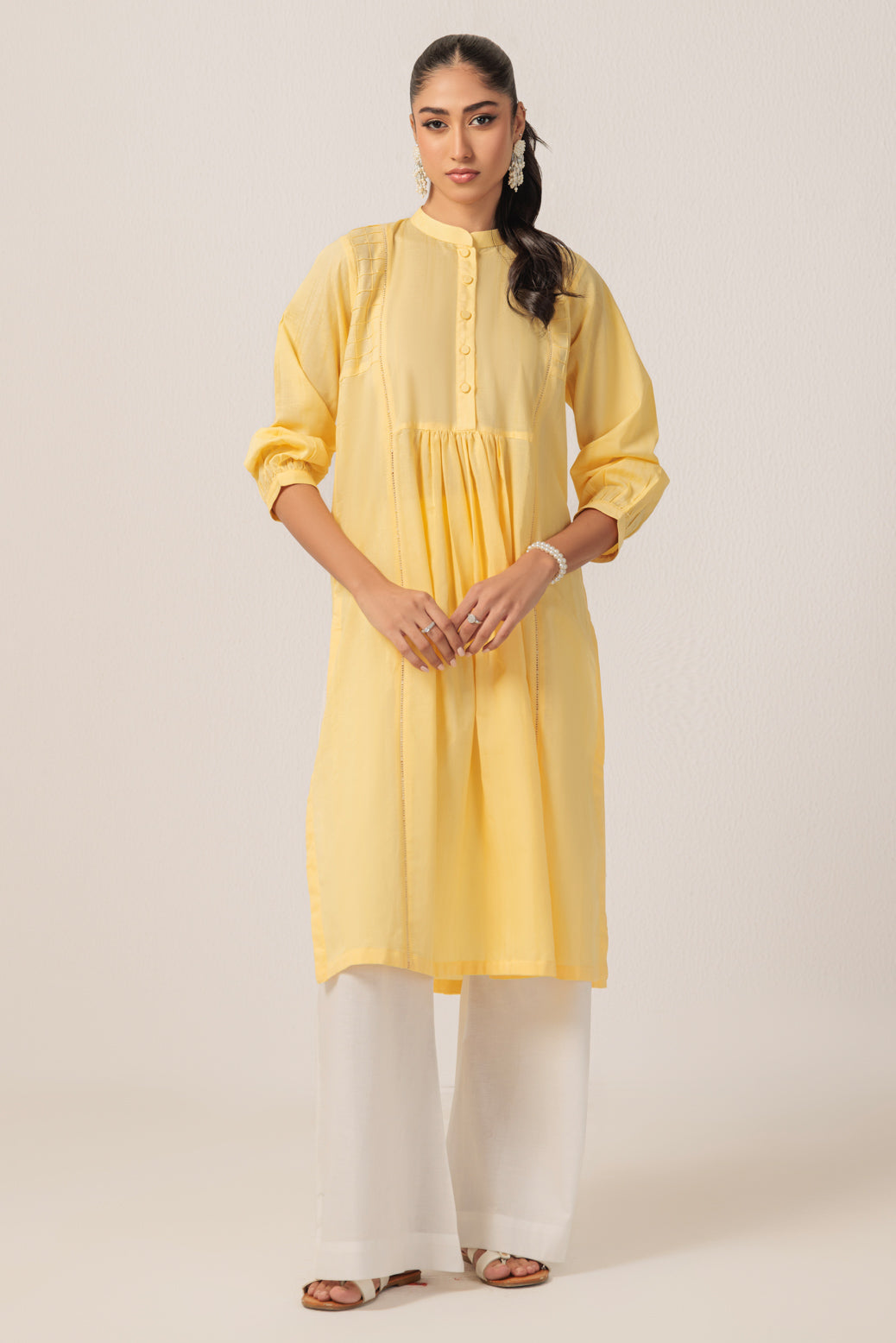 Bonanza Satrangi | Yellow Jacquard 1 Piece (PWS1241P11) -  Bonanza Satrangi Ready To Wear - Original Designer Dress - House of Maryam