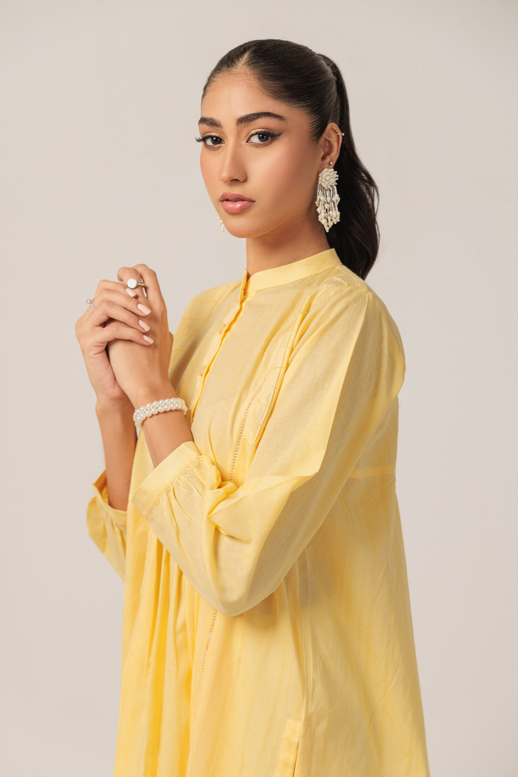 Bonanza Satrangi | Yellow Jacquard 1 Piece (PWS1241P11) -  Bonanza Satrangi Ready To Wear - Original Designer Dress - House of Maryam