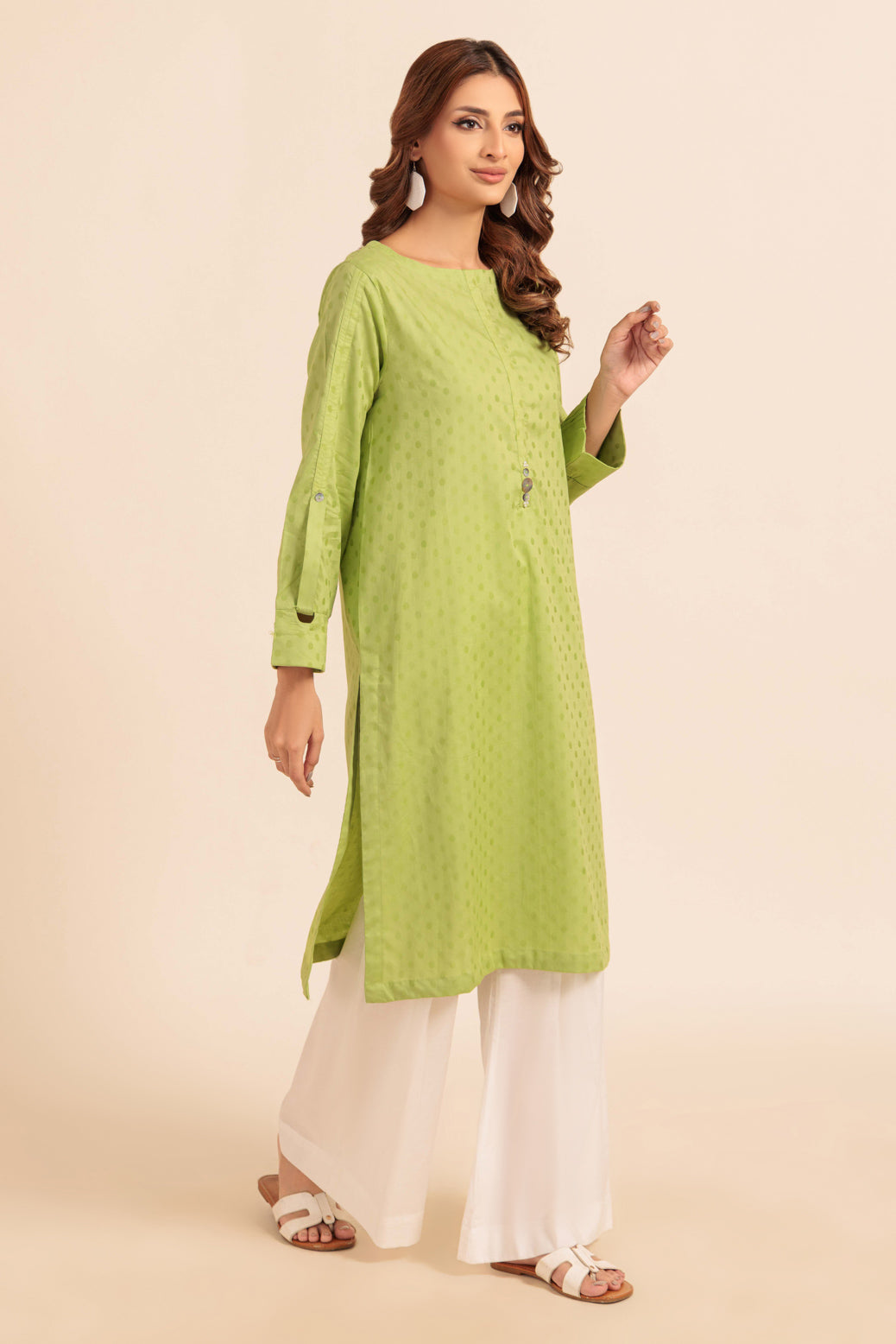 Bonanza Satrangi | Green Jacquard 1 Piece (PWS1241P12) -  Bonanza Satrangi Ready To Wear - Original Designer Dress - House of Maryam