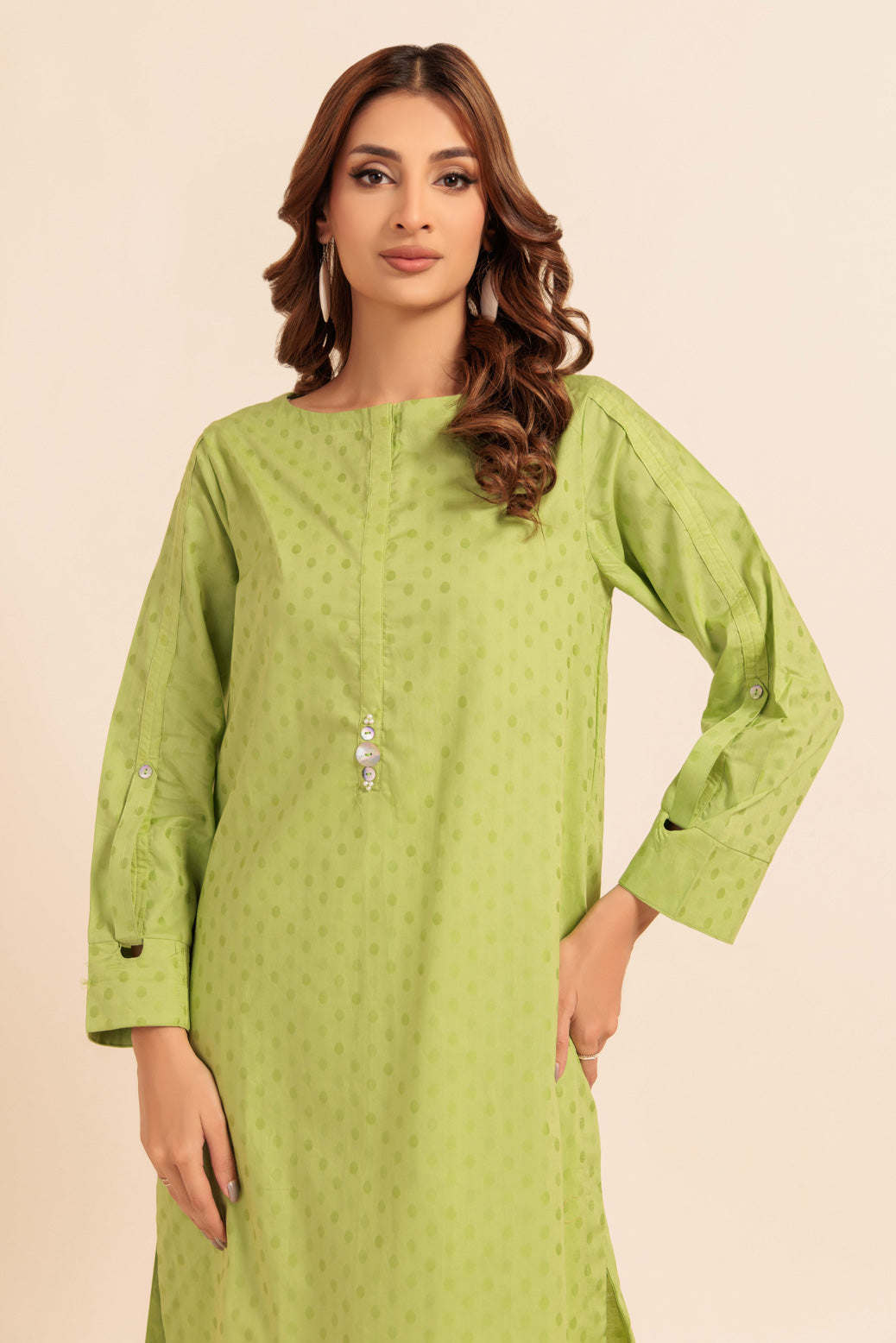 Bonanza Satrangi | Green Jacquard 1 Piece (PWS1241P12) -  Bonanza Satrangi Ready To Wear - Original Designer Dress - House of Maryam