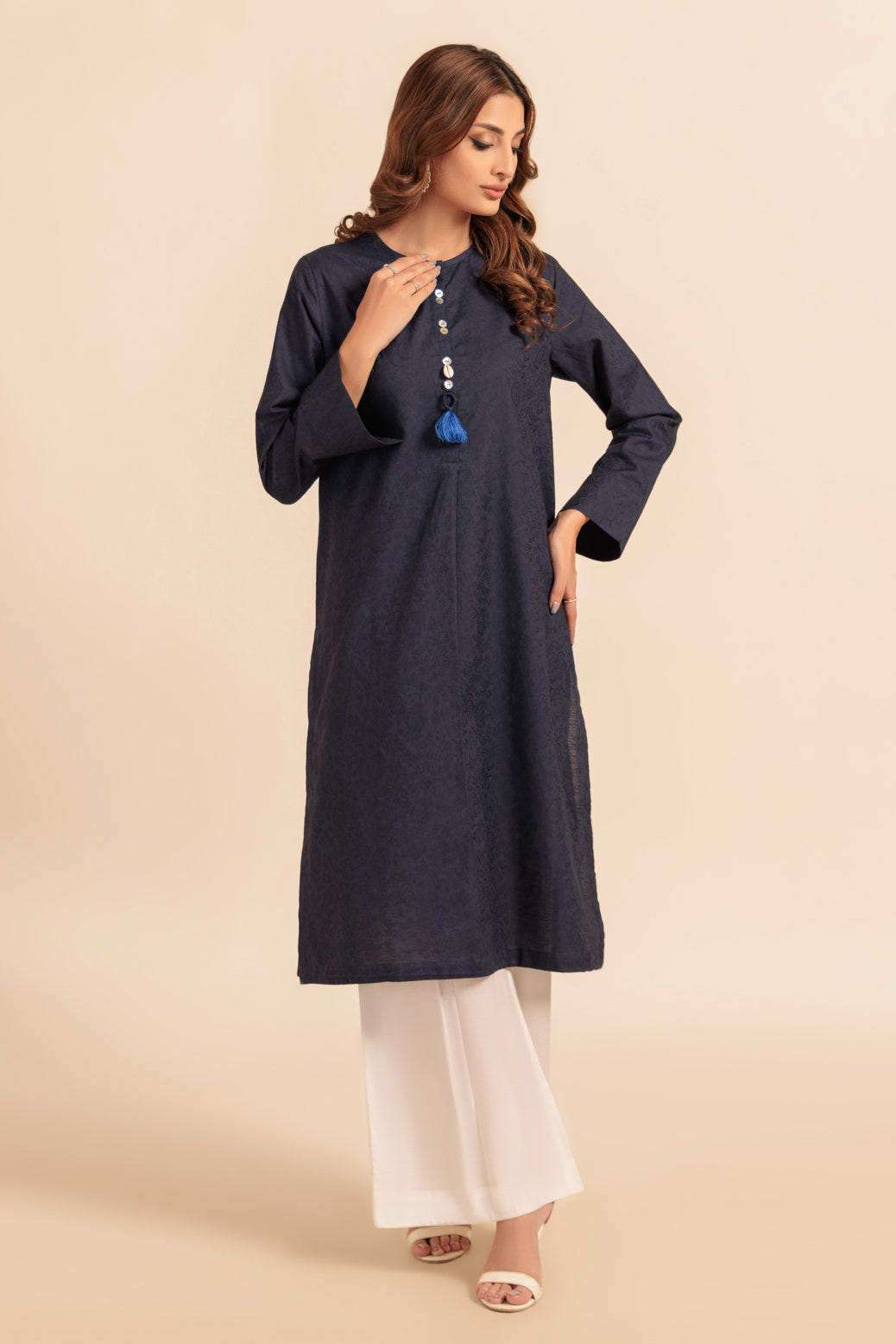 Bonanza Satrangi | Blue Jacquard 1 Piece (PWS1241P13) -  Bonanza Satrangi Ready To Wear - Original Designer Dress - House of Maryam