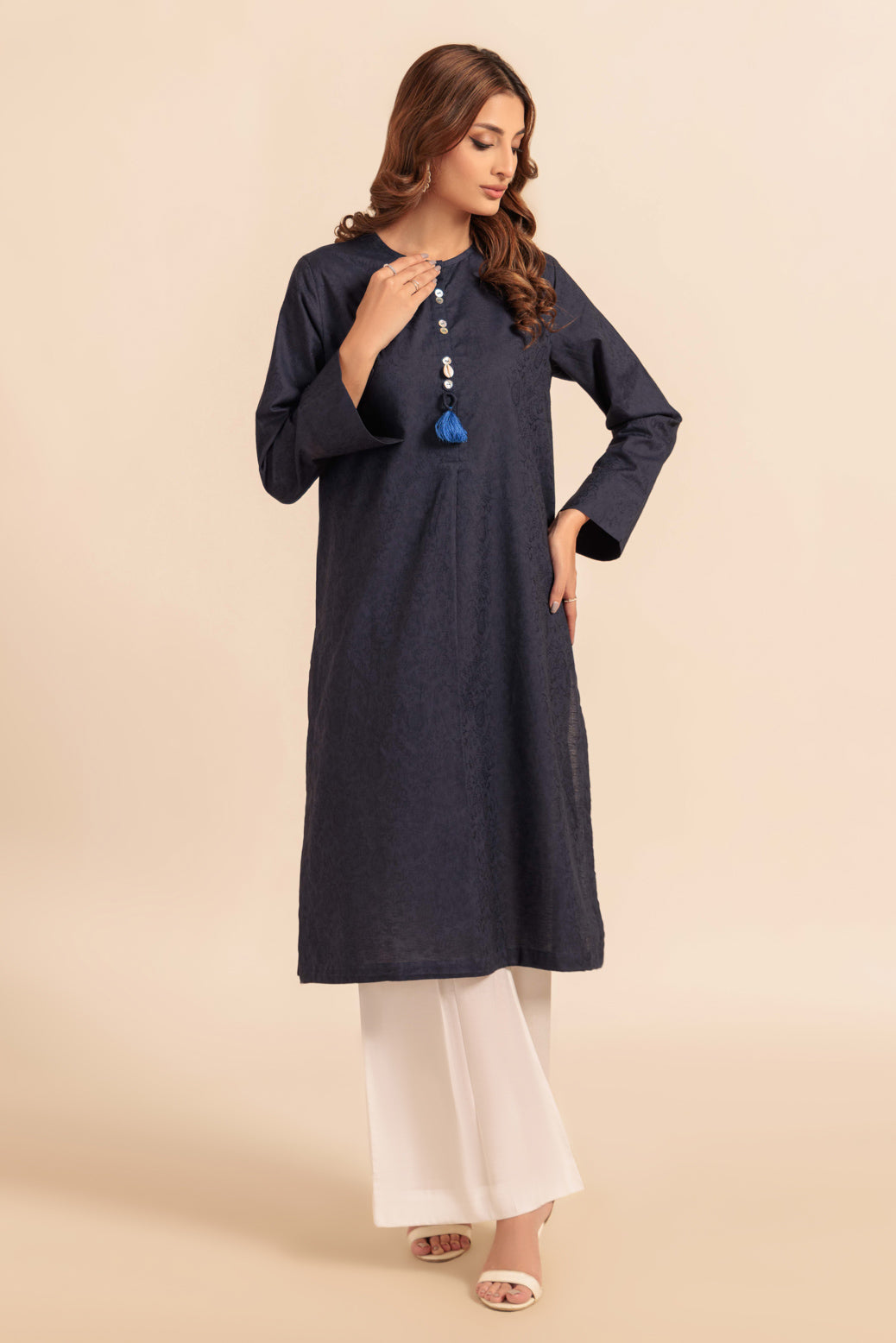Bonanza Satrangi | Blue Jacquard 1 Piece (PWS1241P13) -  Bonanza Satrangi Ready To Wear - Original Designer Dress - House of Maryam