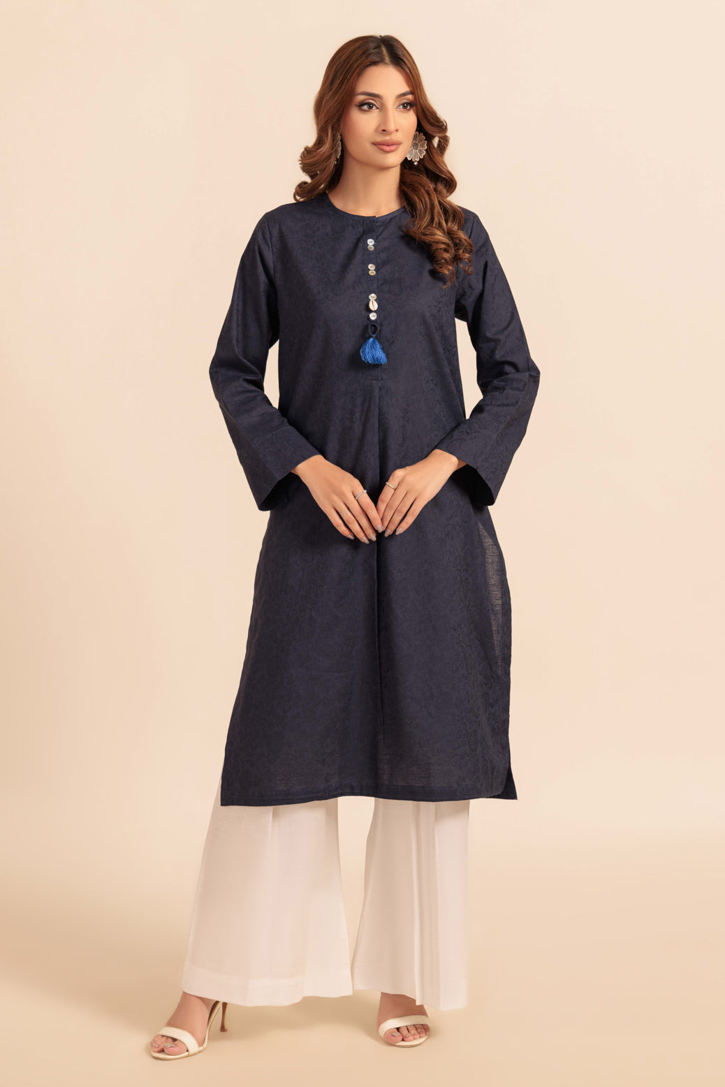 Bonanza Satrangi | Blue Jacquard 1 Piece (PWS1241P13) -  Bonanza Satrangi Ready To Wear - Original Designer Dress - House of Maryam