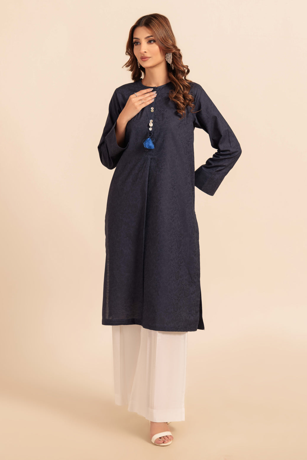 Bonanza Satrangi | Blue Jacquard 1 Piece (PWS1241P13) -  Bonanza Satrangi Ready To Wear - Original Designer Dress - House of Maryam