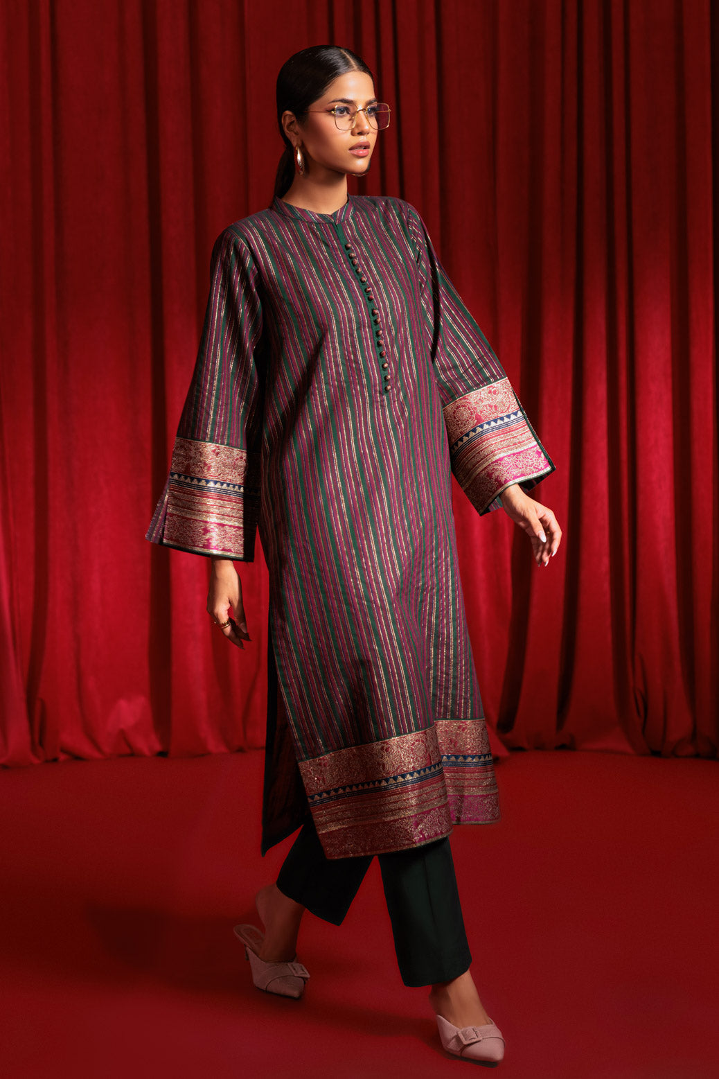 Bonanza Satrangi | Teal Jacquard 2 Piece (PWS1242P01) -  Bonanza Satrangi Ready To Wear - Original Designer Dress - House of Maryam