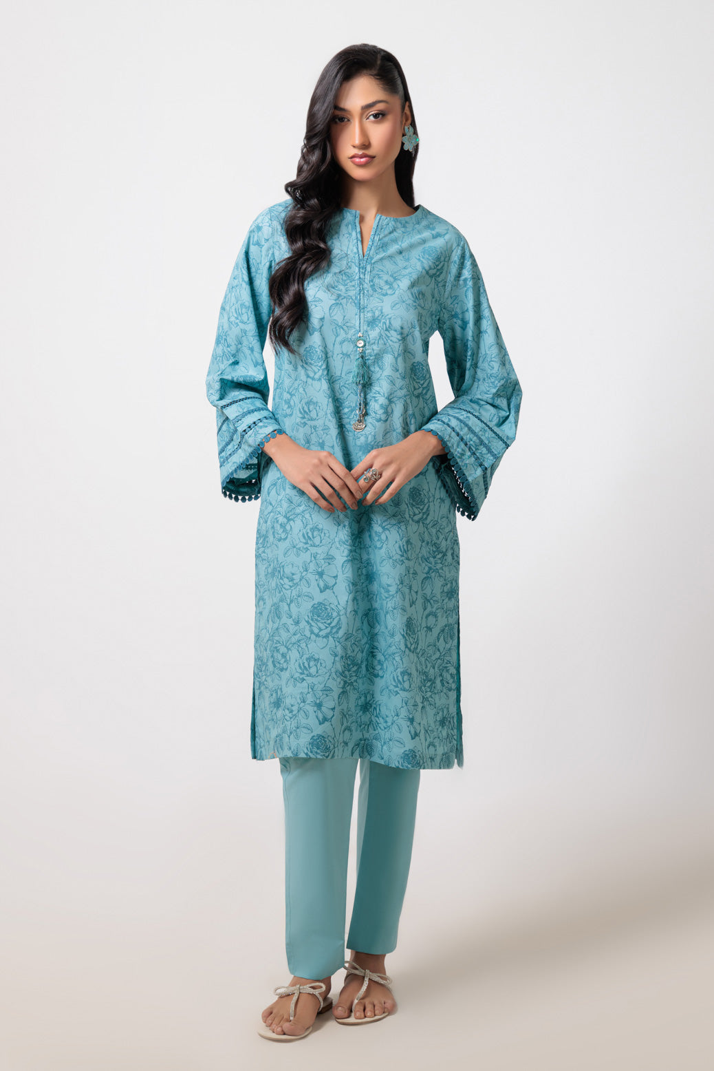 Bonanza Satrangi | Sky Blue Cambric 2 Piece (PWS1242P04) -  Bonanza Satrangi Ready To Wear - Original Designer Dress - House of Maryam