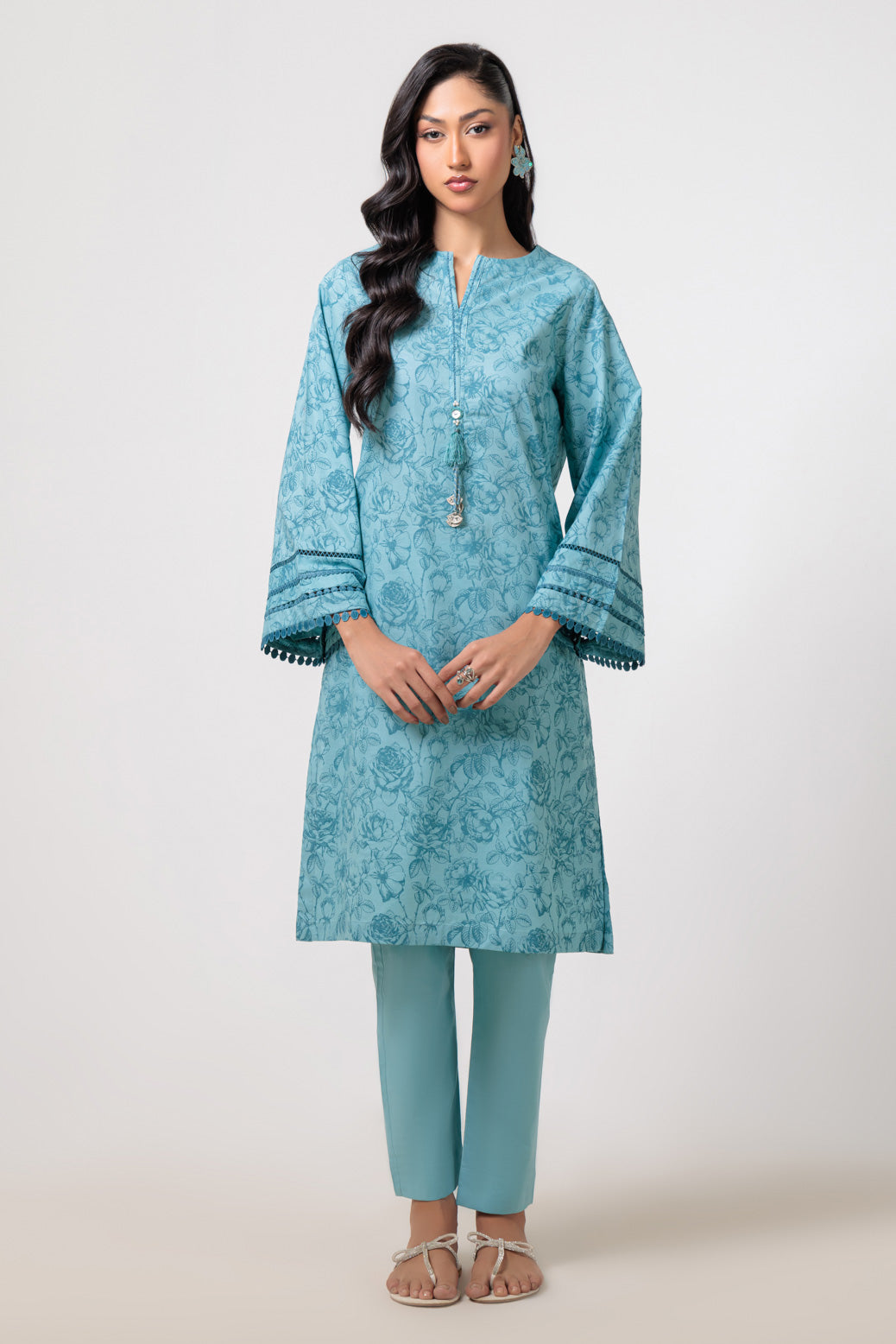 Bonanza Satrangi | Sky Blue Cambric 2 Piece (PWS1242P04) -  Bonanza Satrangi Ready To Wear - Original Designer Dress - House of Maryam