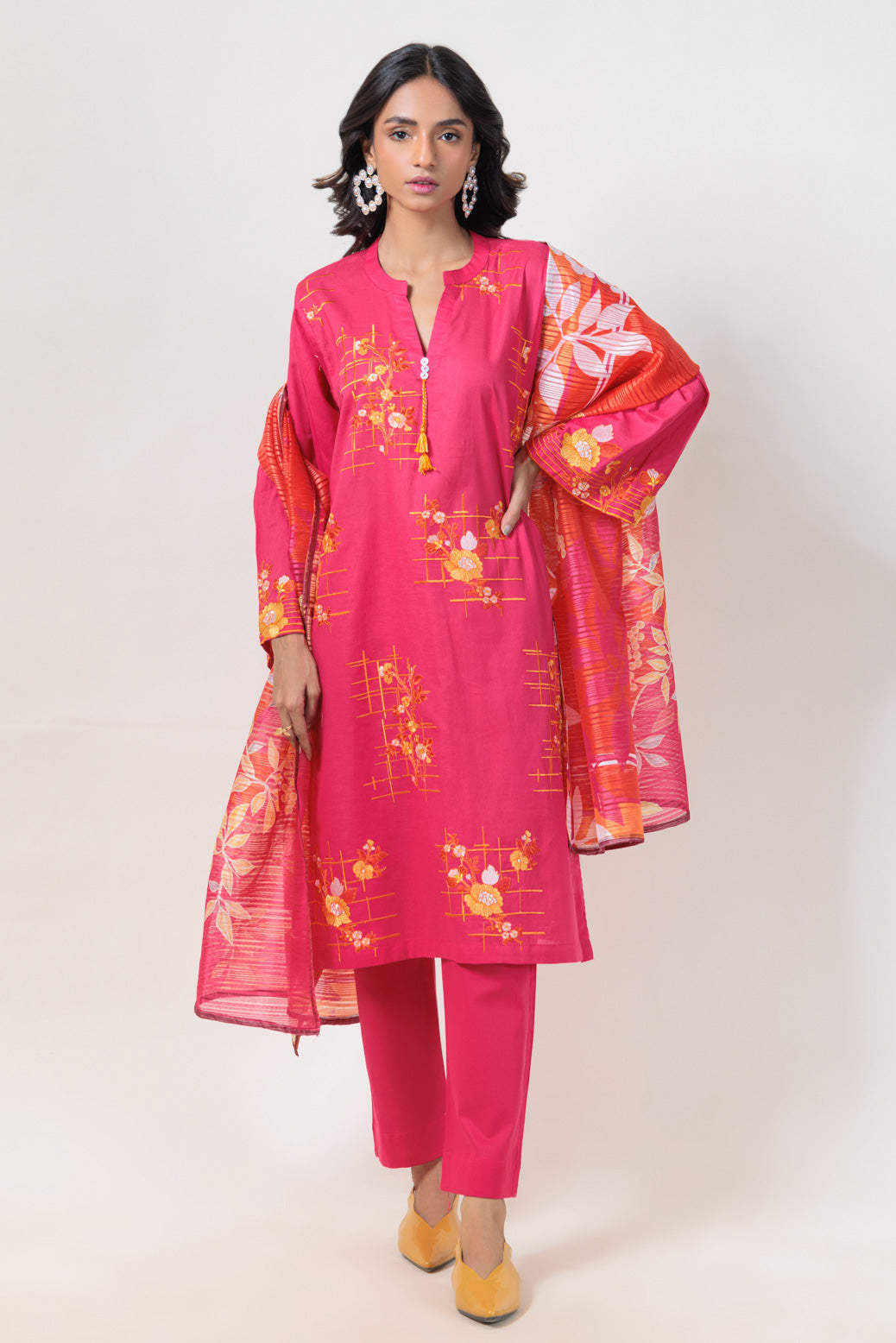 Bonanza Satrangi | Pink Cambric 3 Piece (PWS1243P03) -  Bonanza Satrangi Ready To Wear - Original Designer Dress - House of Maryam