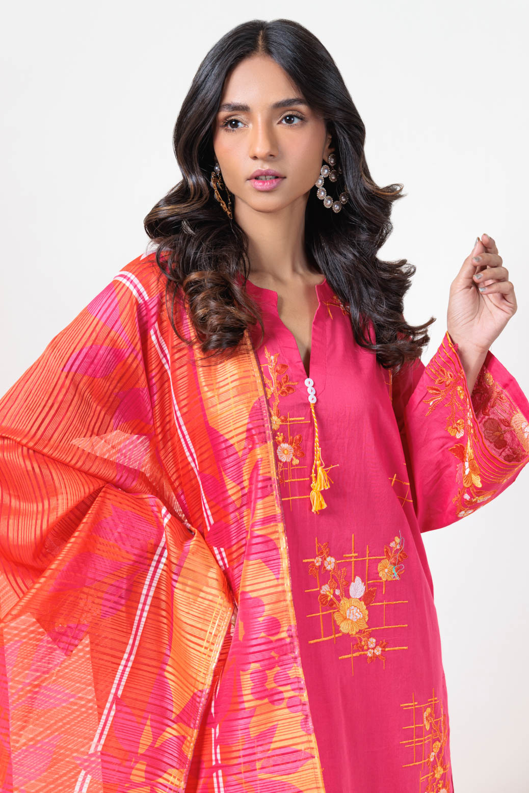 Bonanza Satrangi | Pink Cambric 3 Piece (PWS1243P03) -  Bonanza Satrangi Ready To Wear - Original Designer Dress - House of Maryam