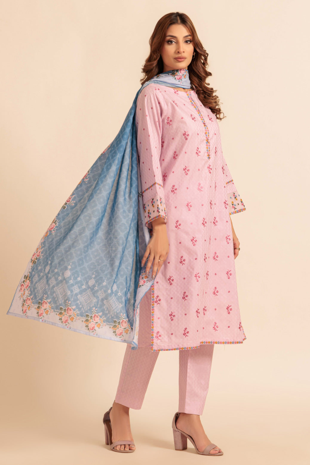 Bonanza Satrangi | Pink Jacquard 3 Piece (PWS1243P10) -  Bonanza Satrangi Ready To Wear - Original Designer Dress - House of Maryam
