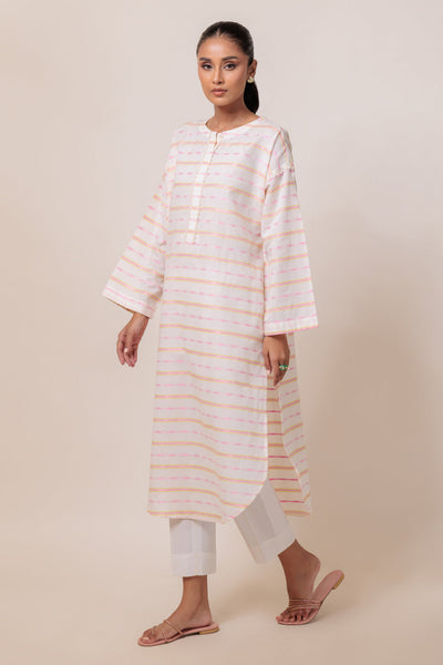 Bonanza Satrangi | O White Jacquard 1 Piece (PWS2241P01) -  Bonanza Satrangi Ready To Wear - Original Designer Dress - House of Maryam